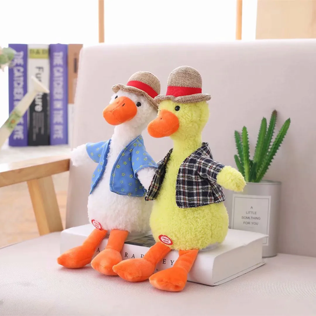 Электрические плюшевые игрушки утка перечитывание курица учится говорить USB