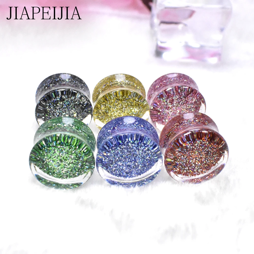 

6-30mm Shining Acrylic Ear Tunnels Plugs Piercing Stud Ear Expanders Gagues Stretcher Piercing Earrings