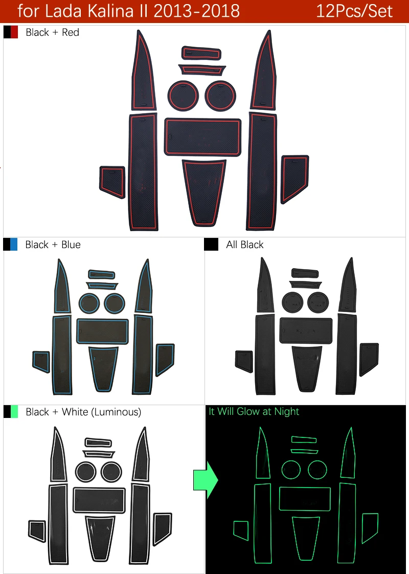 Противоскользящий резиновый коврик для канавки Lada Kalina II MK2 2013 2018 BA3 2192 2194