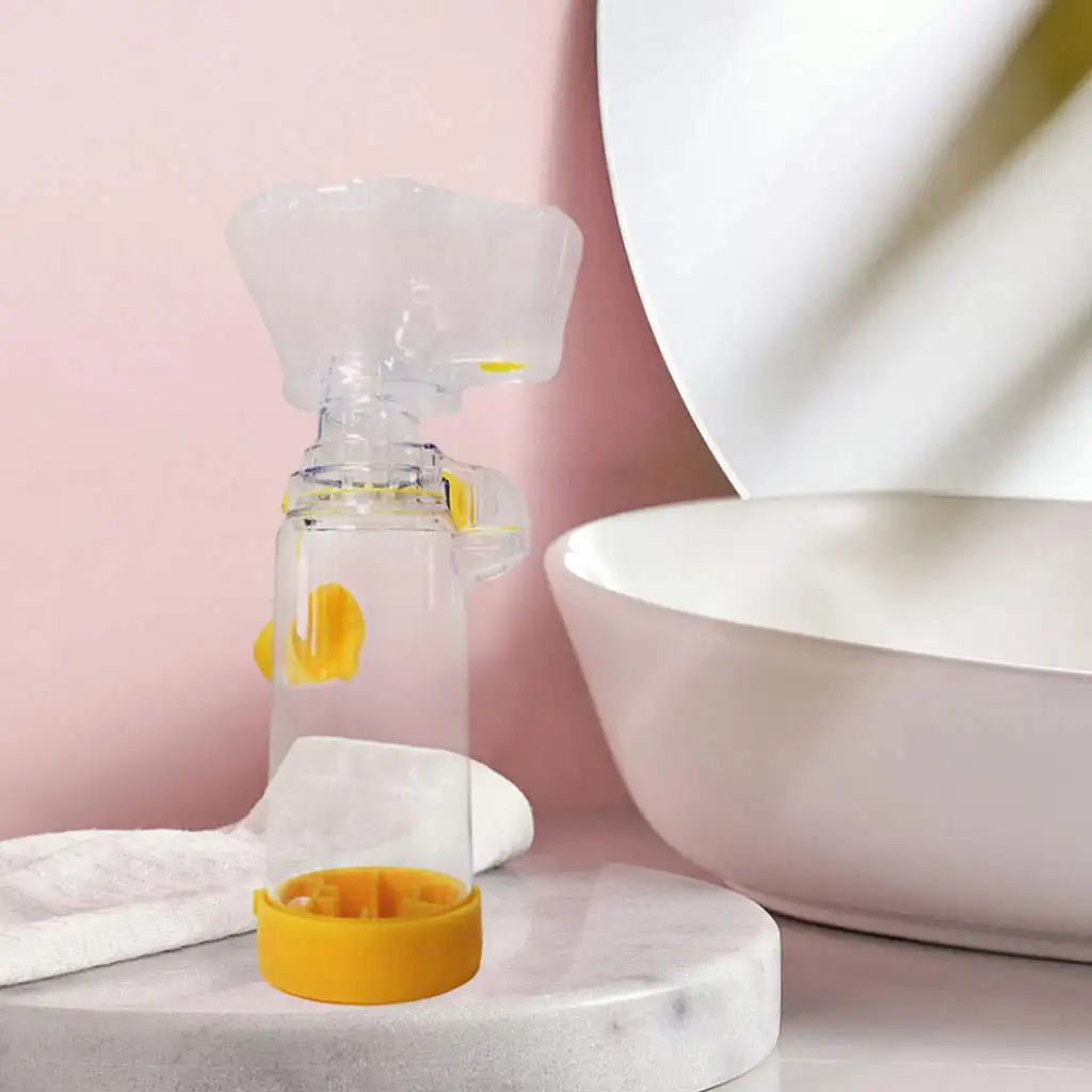 

Портативный туманный баллон цилиндрического типа с распылителем для масок для астмы, емкость для хранения тумана для детей и взрослых, полностью герметичный желтый