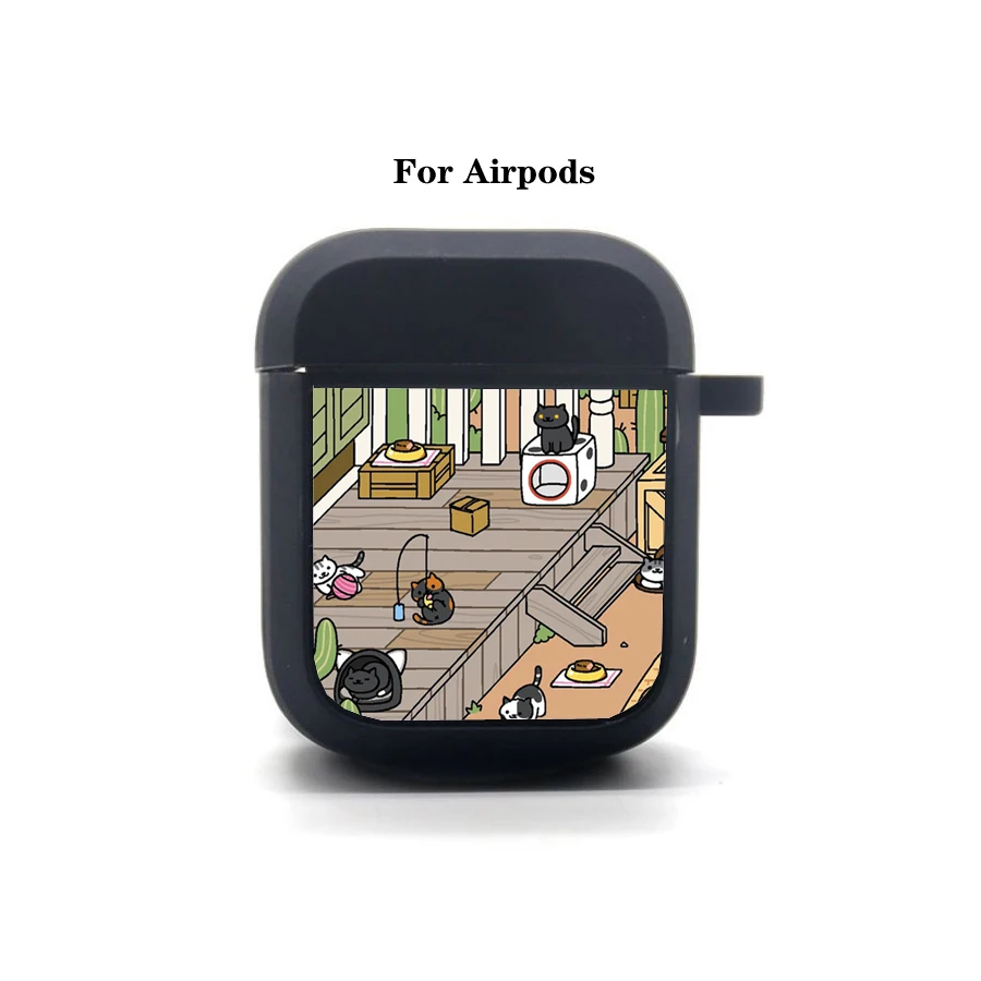 

Game Neko Atsume AirPods case Cover Apple AirPods Earphone bag Soft Silicone Bluetooth Protective Earphone Case