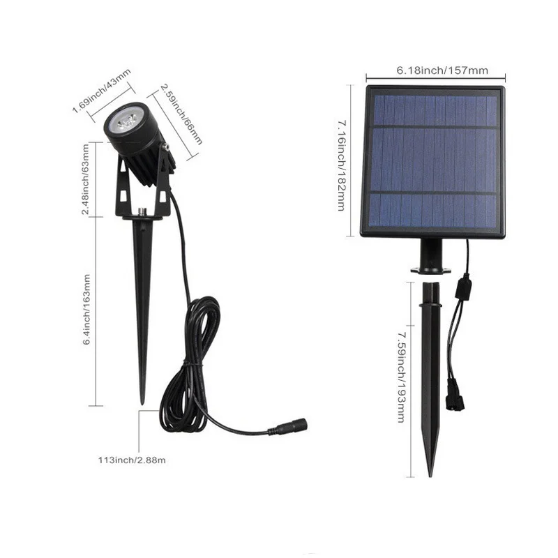 Водонепроницаемый светодиодный фонарь на солнечной батарее IP65 уличное