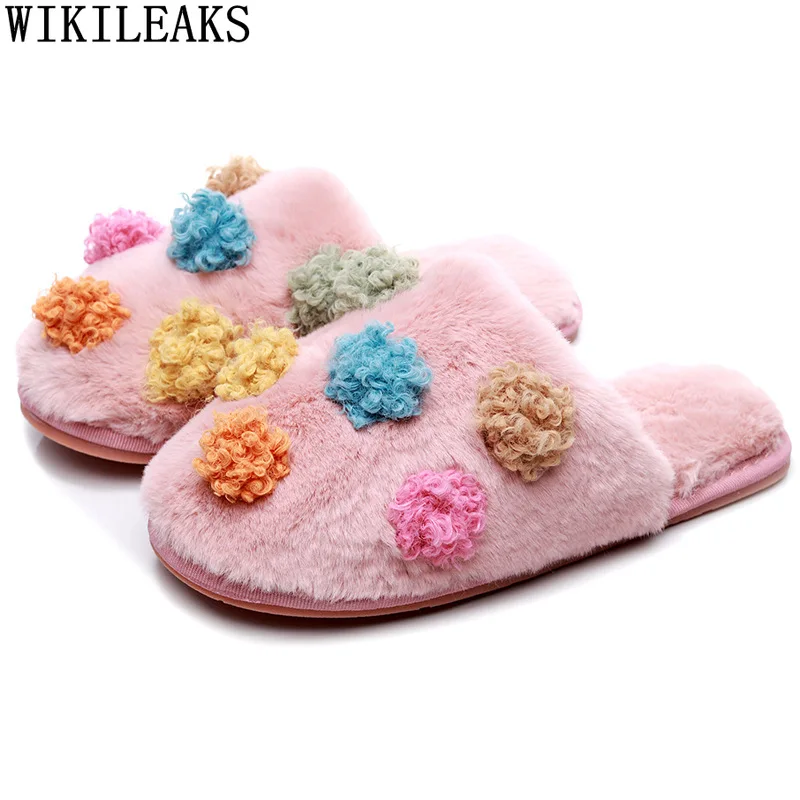 

Pink Indoor Slippers Woman House Slippers Black Slippers Women Fluffy Gray Mules Shoes Woman Flats Shoes Women Chaussure Femme