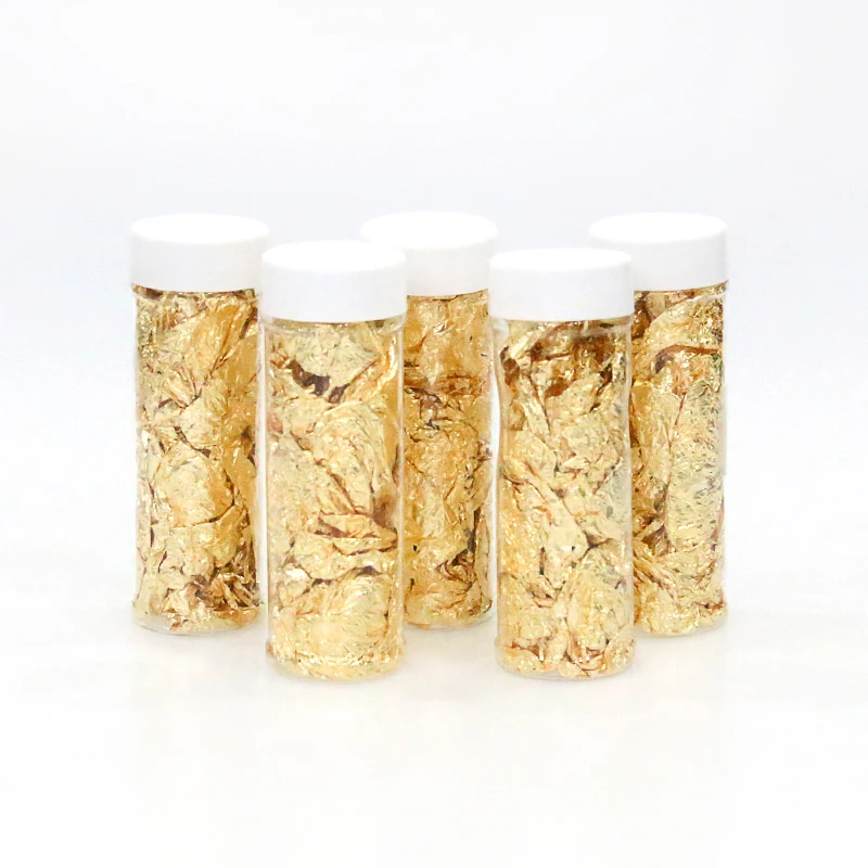 5 шт. съедобный настоящий лист из золотой фольги чешуйчатые хлопья 24 к 2 г 3 Золотая