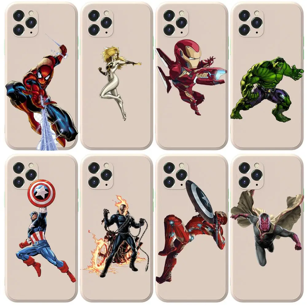 

Superhero Iron Man Anime Phone Case cover For iphone 12 Pro Max 11 8 7 6 S XR PLUS X XS SE 2020 mini cell shell milky white
