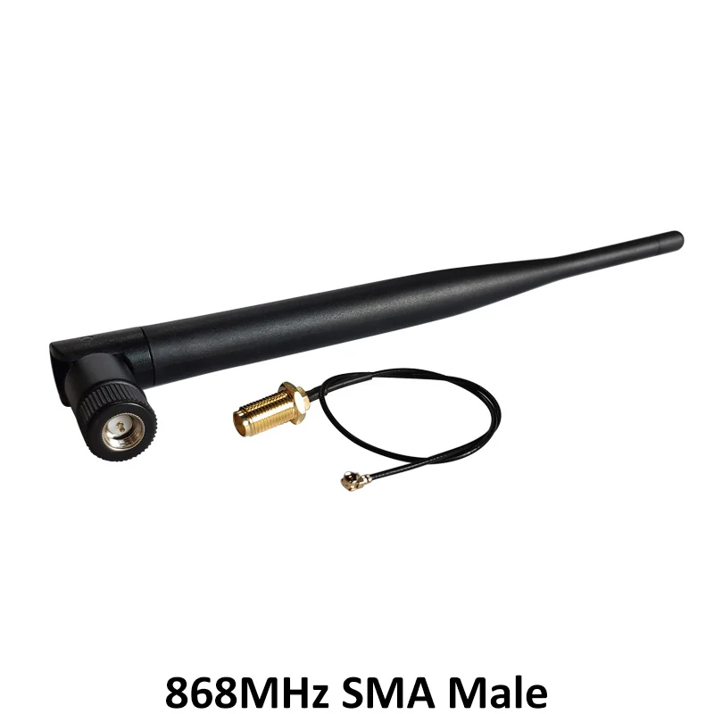 GRANDWISDOM 5pcs 868mhz antenna 5dbi sma male 915mhz lora antene module lorawan ipex 1 SMA female pigtail Extension Cable
