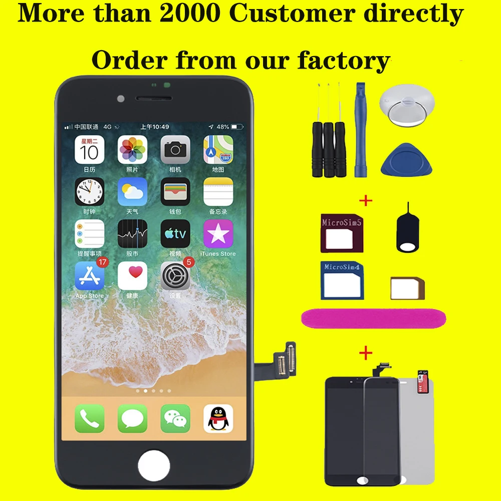 AAA +++ ЖК дисплей для iPhone 6 6s 7 Plus с сенсорным экраном дигитайзер X 5s 8 plus Oled экран без
