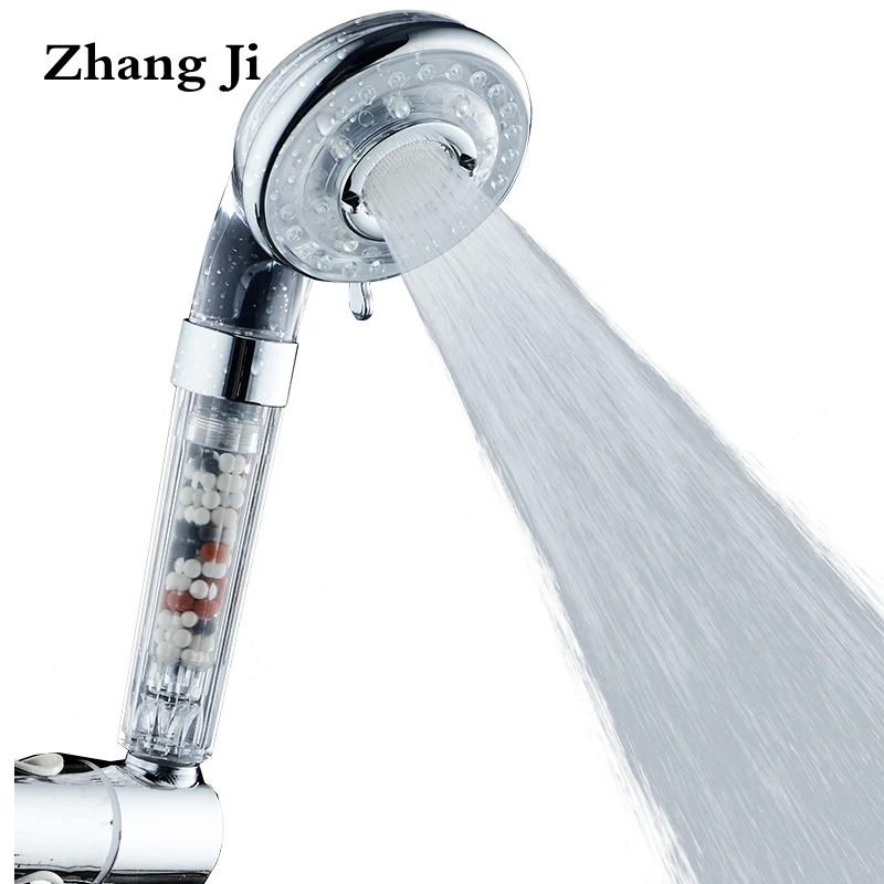 ZhangJi 3-Функция экономии воды спа Насадки для душа ручной из АБС-пластика высокого Давление фильтрации Лейка для душа из Аксессуары для ванной комнаты