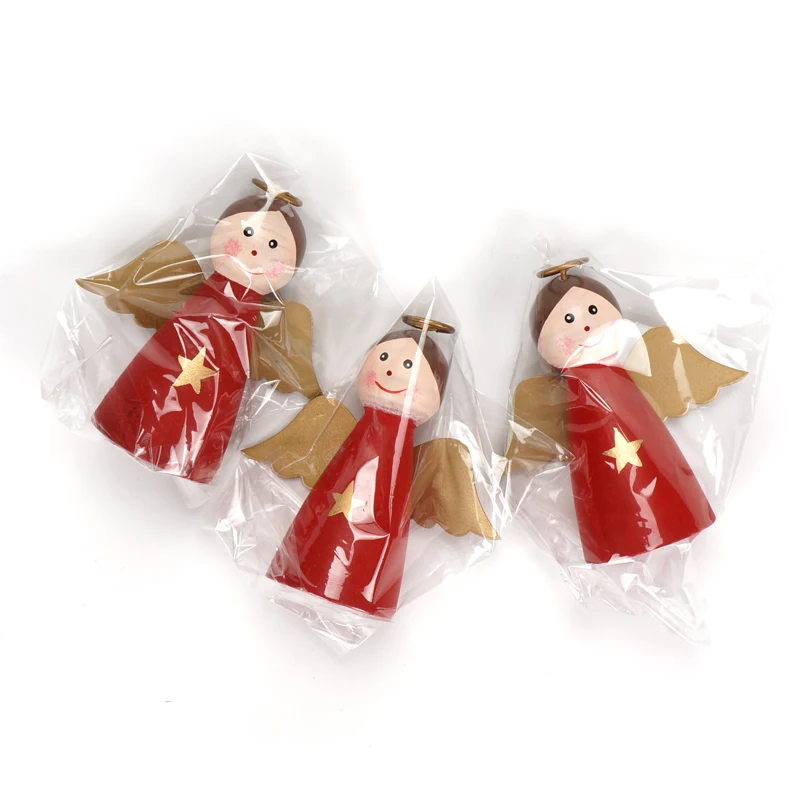 Новинка 2019 года рождественские украшения 1 шт. деревянные крылья Ангела красного