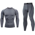 Мужская одежда для бега, спортивный костюм из 2 предметов, спортивная одежда для фитнеса, мужской компрессионный Топ с длинным рукавом, спортивные костюмы для занятий спортом
