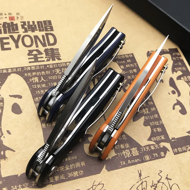 

Bear Tactical Pocket Knife D2 G10 Handle Outdoor Survival Hunting Bearing Folding Knife Classic Fruit Knife EDC Utility Tools