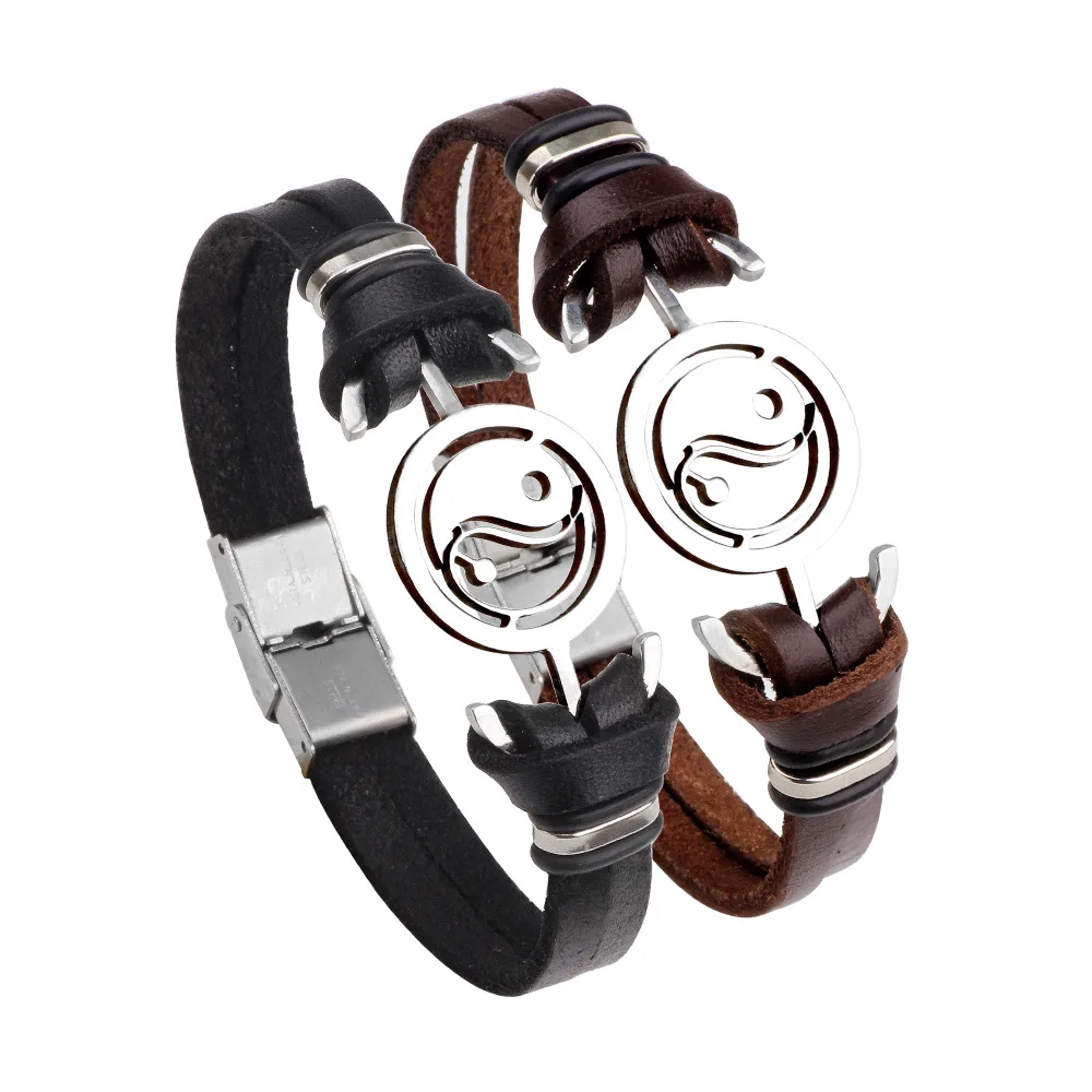 22 см длинный Браслет из нержавеющей стали тайцзи Инь и Ян сплетни браслет