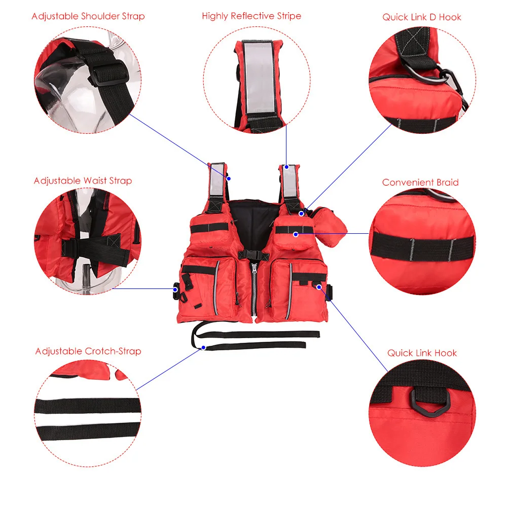 Fly Fishing Vest Oxford Survival Adjustable Safety Life Jacket Swimming Boating Ski for Carp |