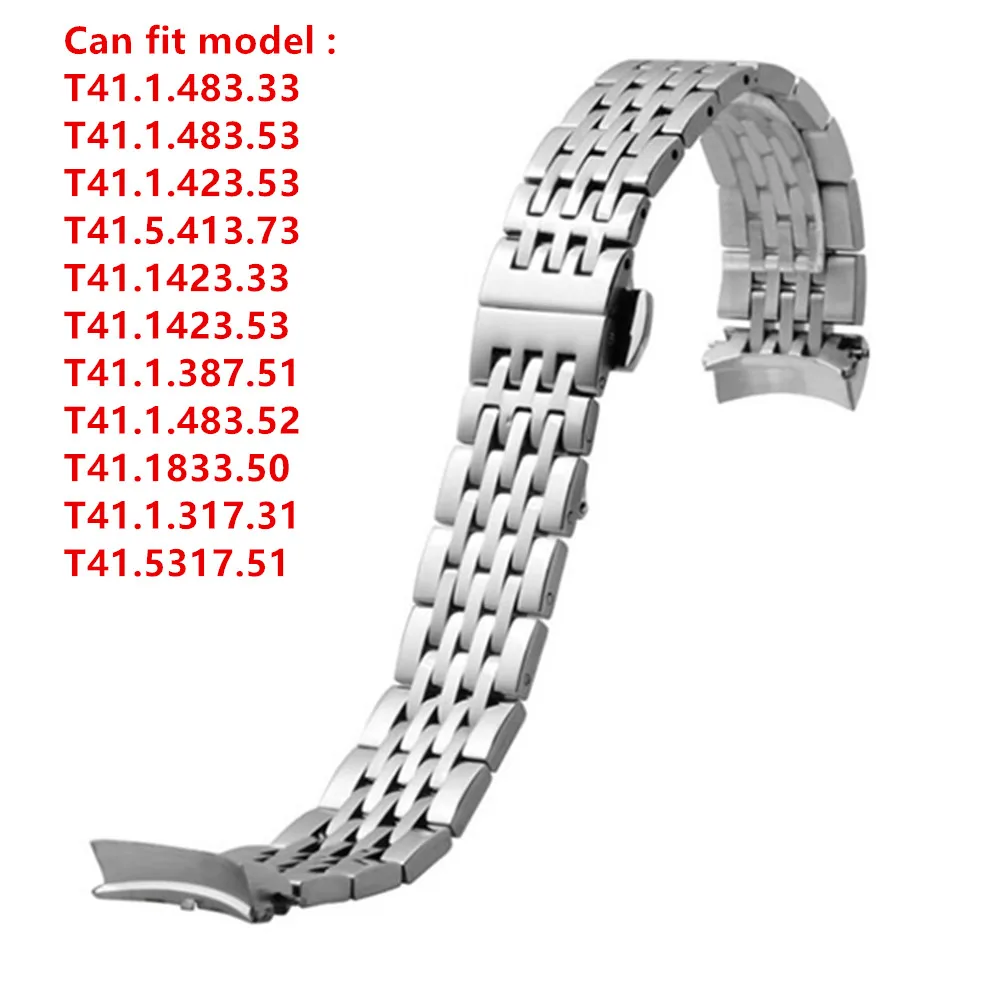 

19mm 20mm Watch Strap For 1853 T41 Lelocle Watches Stainless Steel Watch Band Bracelet Male Butterfly Buckle Watchband