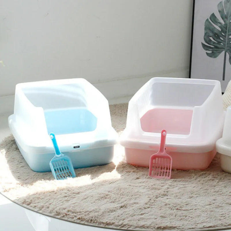 Большой полузакрытый самоочищающийся контейнер для кошачьего туалета