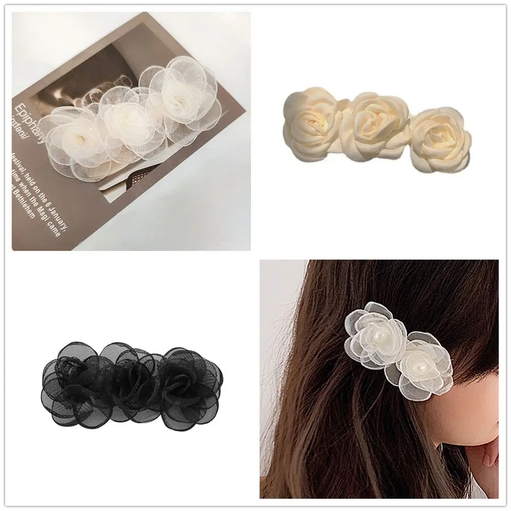 

Gift Vintage Duckbill Clip Headdress Vintage Hairpin Barrettes Rose Flower