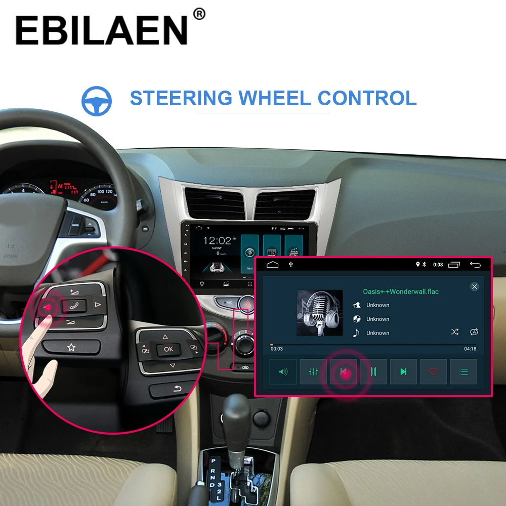 YUEMAIN автомобиля Радио Мультимедийный проигрыватель для Hyundai Solaris Accent verna 2Din Android 8,1 автомобильное радио с GPS навигации видео-и аудиорегистратор