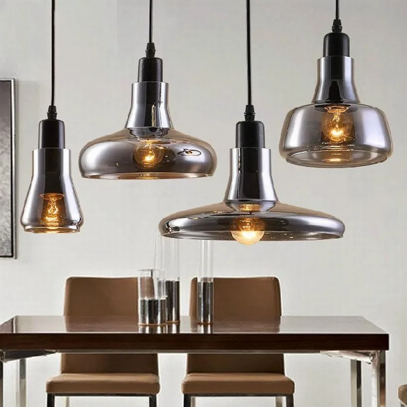 Современный Дым стекло подвесной светильник для столовой чехлы спальни торговый