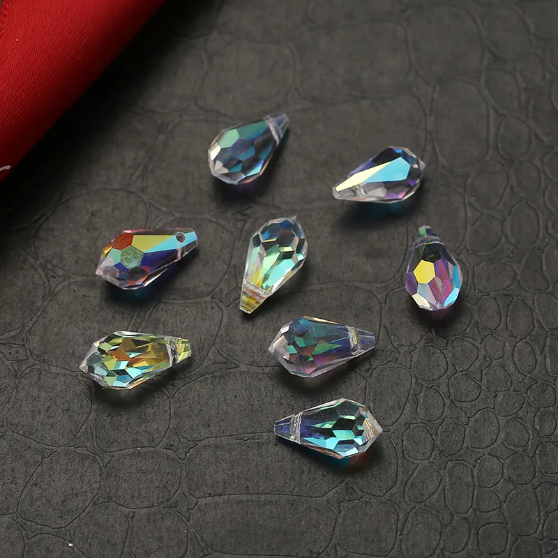 1- 5.5x11mm-25pcs Лучшее качество, кулон, хрустальные бусины, цветок, медведь, слеза, форма капли, граненые стеклянные бусины для самостоятельного изготовления ювелирных изделий, ожерелья, серьги - Цвет: 1- 5.5x11mm-25pcs