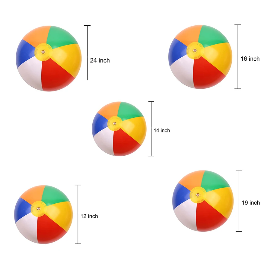 1 х высококачественный пляжный мяч 6 цветов глянцевый виниловый гигантский