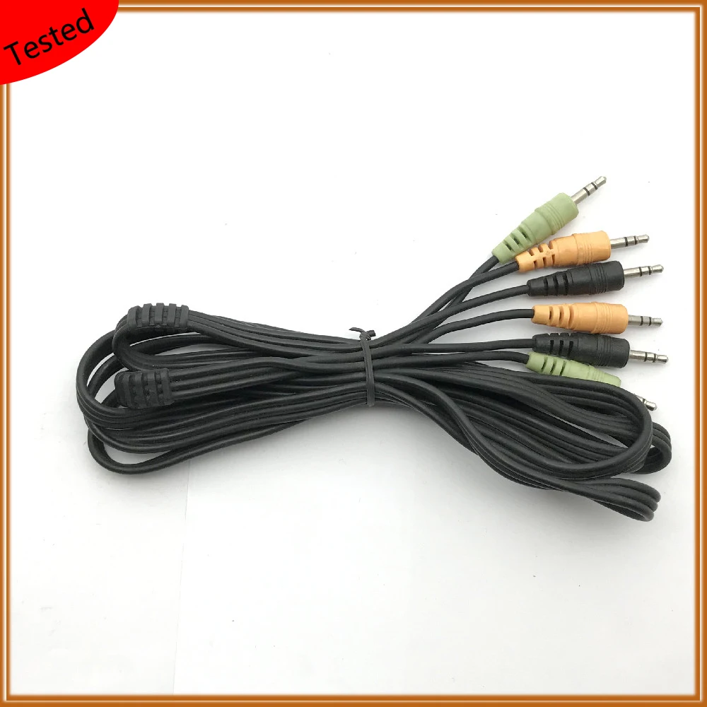 Audio Line For Logitech X540 5500 For Chuangxin Speakers 3 Color Cables Coded 3 Minijack Audio Cable Control Pod 3.5mm