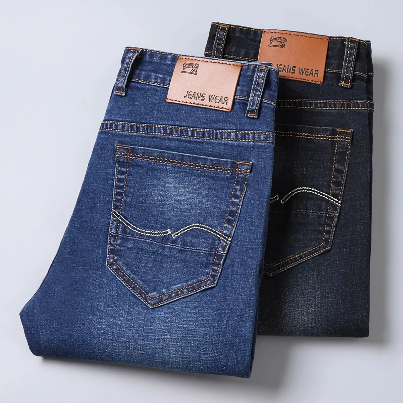 Мужские джинсы мужские Homme деним облегающие брюки прямые синие черные байкерские