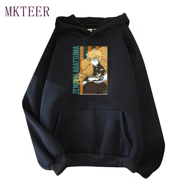 

Толстовка унисекс из аниме «убийца демонов», свитшот с принтом Zenitsu Agatsuma, мужской/женский пуловер в стиле хип-хоп, Осень-зима