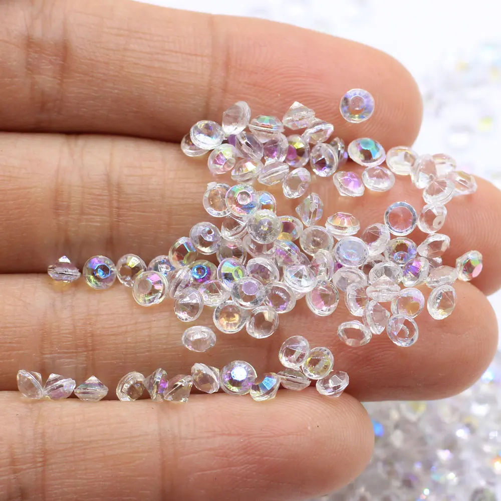 10000pcs 3*4mm AB Color Table Crystal Scatter Diamond Acrylic Confetti For Wedding Bridal Show Decoration Diamond Confetti