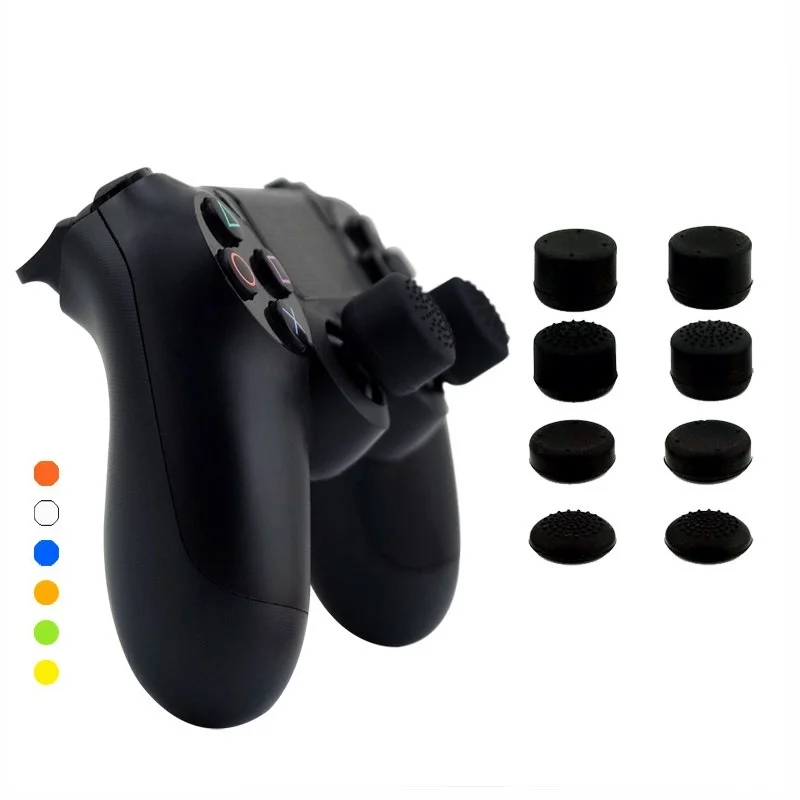 

5Sets Handle Rocker Heightening Silicone Cap for PS3 PS4 PS5 Game Gamepad Key Protection Cover Increase High Black Playstation 4