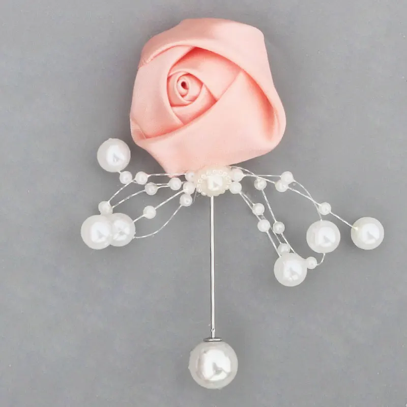 Свадебная бутоньерка для жениха 6 шт./лот атласные шелковые розы цветы бутоны