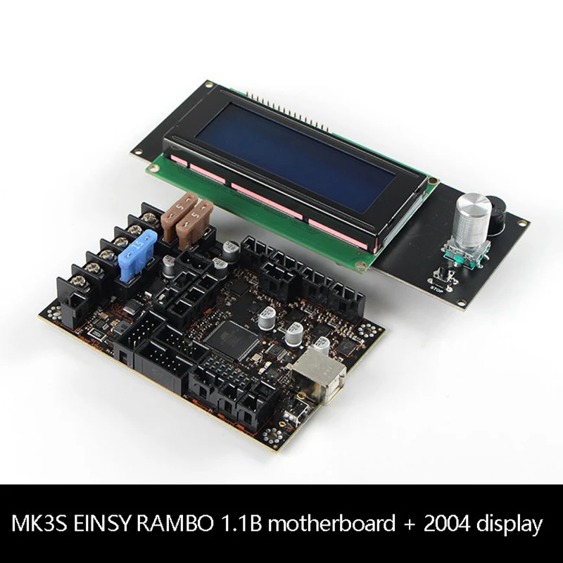 3D Printer Motherboard Kit for Reprap Prusa I3 MK3 Einsy Rambo 1.1B Board with TMC2130 SPI Control + 2004Lcd