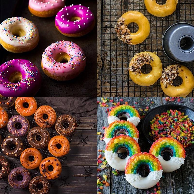 

6 Cavities Silicone Doughnut Mould Non-stick Baking Tray Heat Resistant Cupcake Biscuits Bagels Muffins Maker Home Baking Tool