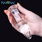 Хрустальный стеклянный фаллоимитатор, мастурбатор для ануса, Женская пробка, стоппер для заднего двора, игрушка для взрослых анальная стимуляция точки G