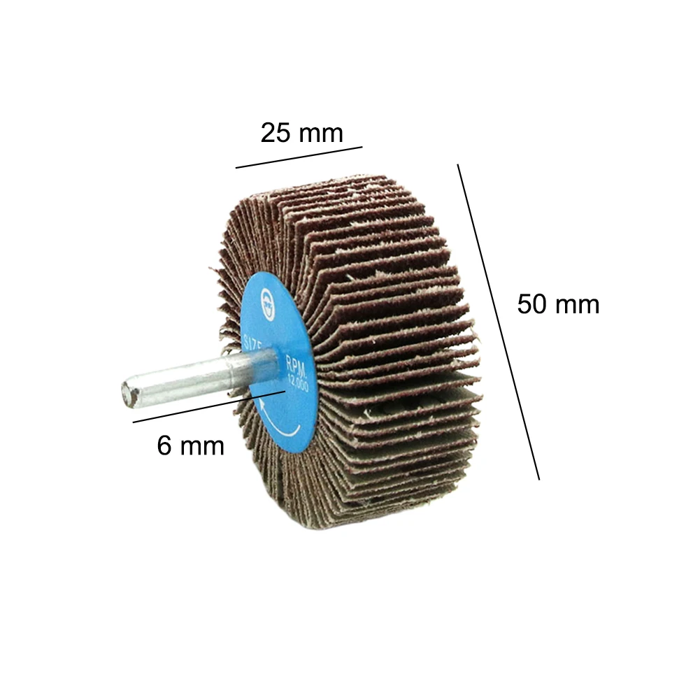 

10pcs Accessories Shaft Mounted Drill Sandpaper Polishing 50mm 80Grit Flap Wheel Disc Cleaning Grinding Sanding 6mm Handle