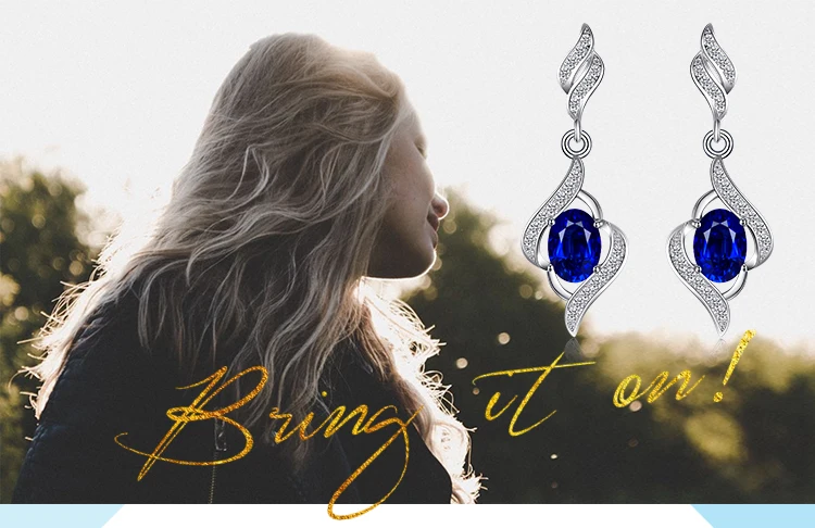 Jewelrypalace деликатный создан сапфир Висячие серьги для Для женщин чистого твердого стерлингового серебра 925 модные очаровательные ювелирные изделия