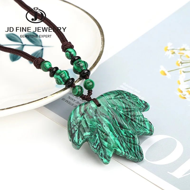 JD 2020 Модное Новое ожерелье темно зеленого малахита для женщин ожерелья и