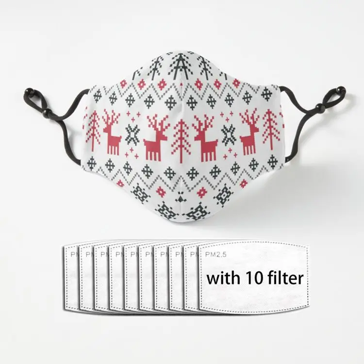 Праздничный свитер с узором забавная маска для лица Регулируемая дешевая