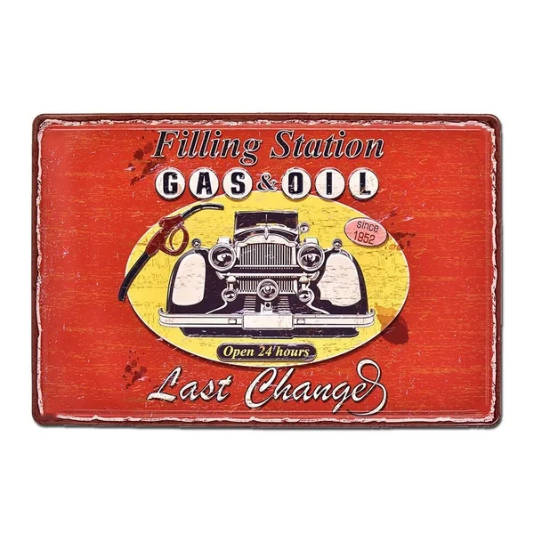 

Gas & Oil Vintage Garage Full Station Tin Sign Metal Sign Metal Poster Metal Decor Metal Painting Wall Sticker Wall Sign