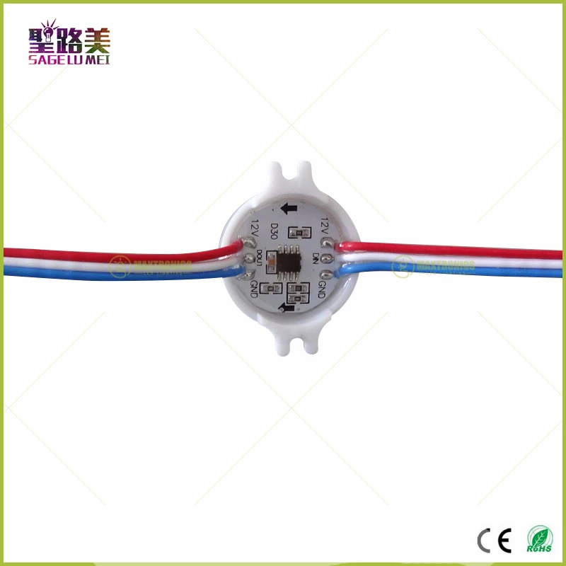 20 шт./лот DC12V WS2811 30 мм диффузный Светодиодный пиксельный Модуль Полноцветный 3