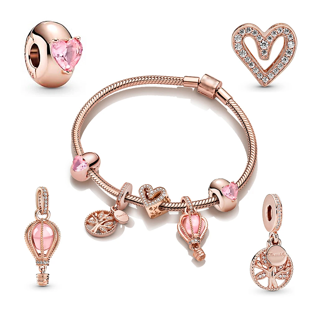 

2021 New Gift Jewelry Women Sterling Silver Beadeds DIY Designer Charms Fit Original Pandora Manualidades Beads Bangle Bracelets