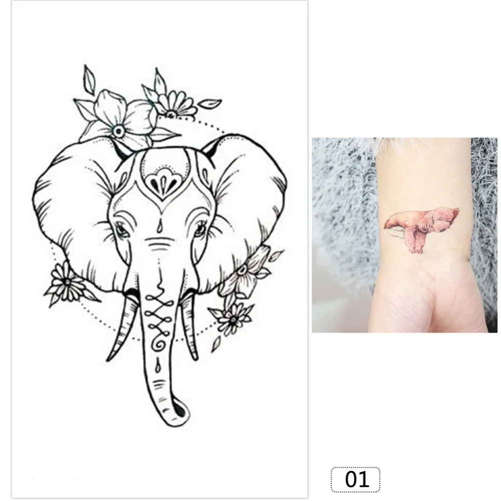 3 листа типсов для Красочный Рисунок временные тату женщин блестящего цвета