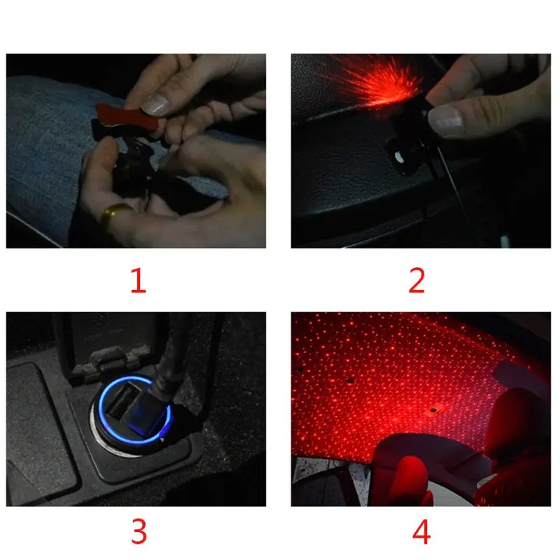 Автомобильный USB светодиодный автомобильный атмосферный окружающий свет звезды DJ RGB Красочная музыкальная Лампа Рождественская интерьерная декоративная лампа G6KC