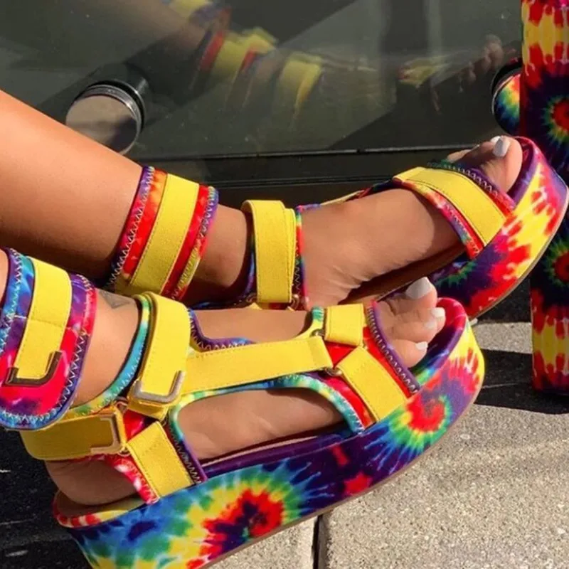 Сандалии-гладиаторы женские на платформе роскошные брендовые босоножки