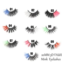 skonhed 1 pair two toned colored false eyelashes natural long super soft wispy fluffy handmade eye lashes cosplay party