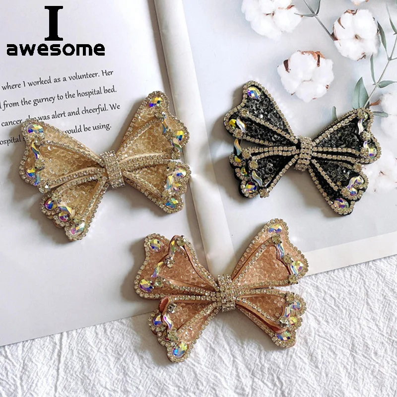 

Fashion DIY Handmade Shining Bowtie Bridal Wedding Party Shoes Accessories For high Heels Flats Slipper Shoe Decorations flower