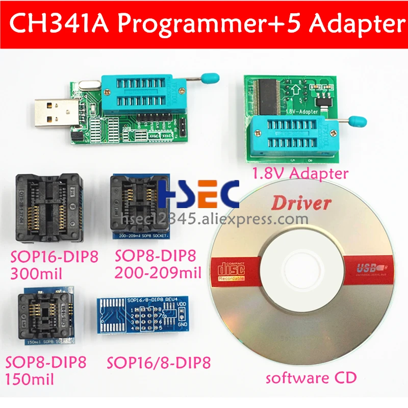 USB программатор CH341A 24 25 EEPROM Flash IC BIOS sop8 sop16 soic8 тестовый зажим адаптер 1 8 в разъем