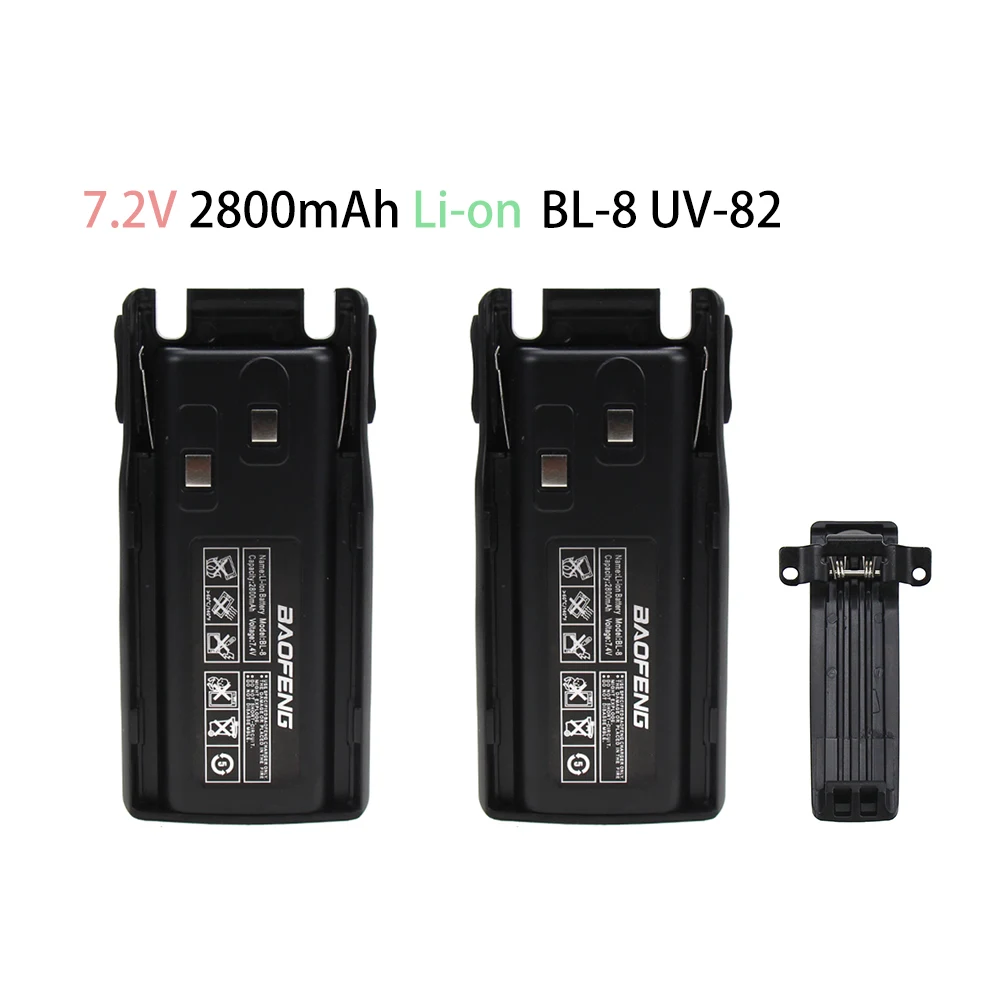 2X BaoFeng оригинальная замена Батарея BL 8 для Baofeng UV 82 82L 8D 89 82HP 82HX|Запчасти и