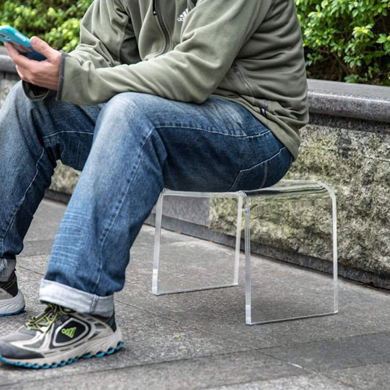 Акриловый маленький табурет прозрачный u-образный детский домашний