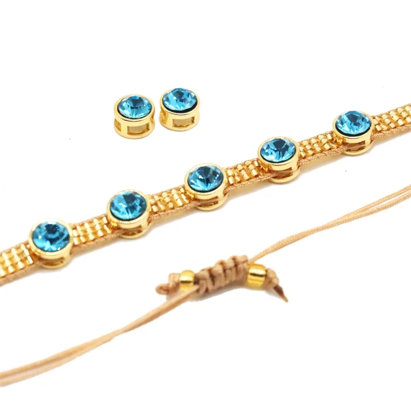 

BLUESTAR Gold Tray Rhinestone Crystal Bead Loose Charm Beads for DIY Jewelry Making Bracelet Necklace Accessories Supplier