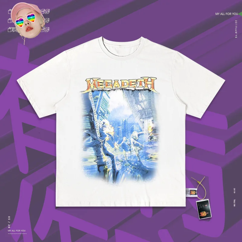 Футболка Camiseta модная Эстетическая хипстерская забавная Ретро футболка Megadeth с